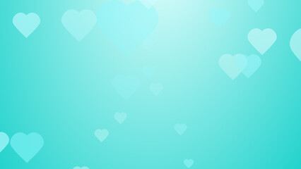 Medical health green blue hearts pattern background. Abstract healthcare technology and science concept.