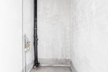 interior of the apartment without decoration in white colors