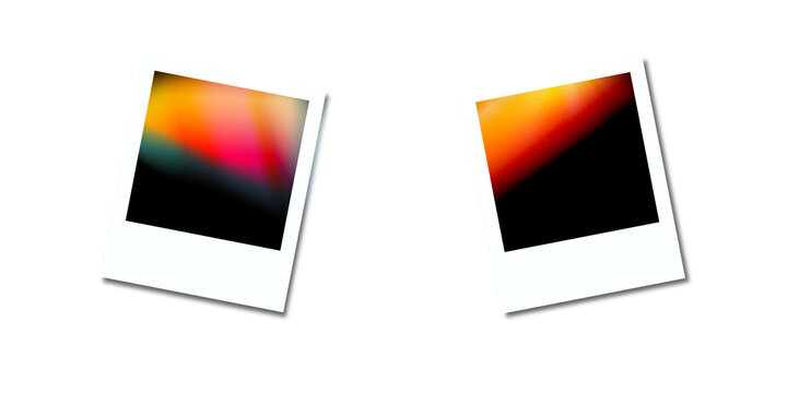 illustrazione di istantanee polaroid con immagine bruciata su sfondo trasparente