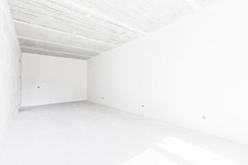 interior of the apartment without decoration in gray colors