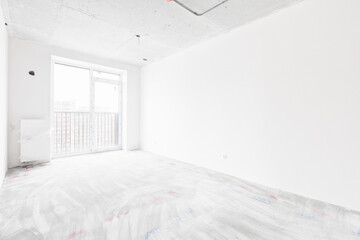 interior of the apartment without decoration in gray colors