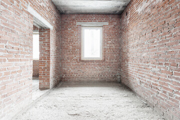 interior of the apartment without decoration in gray colors