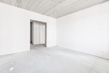 interior of the apartment without decoration in gray colors