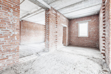 interior of the apartment without decoration in gray colors