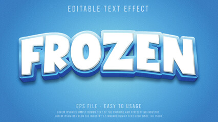 Frozen editable text effect - obrazy, fototapety, plakaty