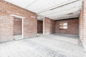 interior of the apartment without decoration in gray colors