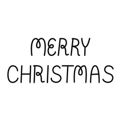 Fototapeta premium Merry christmas vector handwritten lettering quote on isolated background.