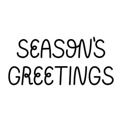 Season's greetings vector handwritten lettering quote on isolated background. Christmas winter holiday quote