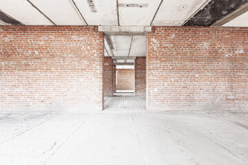 Obraz premium interior of the apartment without decoration in gray colors