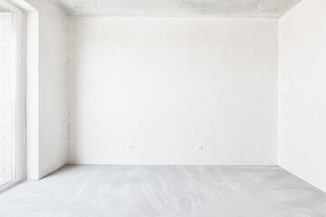interior of the apartment without decoration in gray colors
