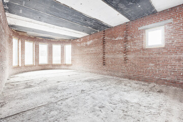 interior of the apartment without decoration in gray colors