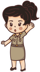 cartoon female thai teacher