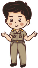cartoon male thai teacher