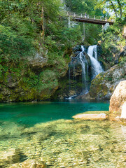 Šum Waterfall and Vintgar Gorge in Slovenia, Europe
