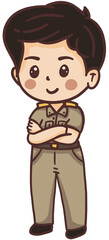cartoon male thai teacher