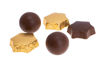 chocolate candies isolated