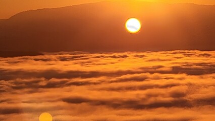 sunset over the mountains