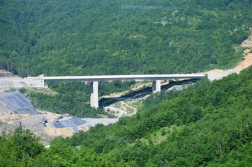 a large concrete bridge under construction