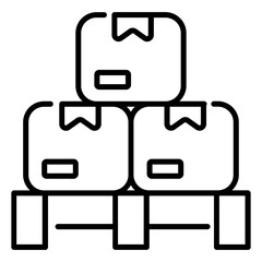 line thin icon related to industry , factory , production unit, cargo 