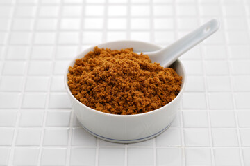 rousong( meat floss ); A Chinese dried meat product with a light and fluffy texture, made by stewing cuts of pork in a sweetened soy sauce mixture.
