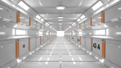 3d render futuristic interior corridor