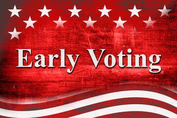 Early Voting message of USA flag stars and stripes