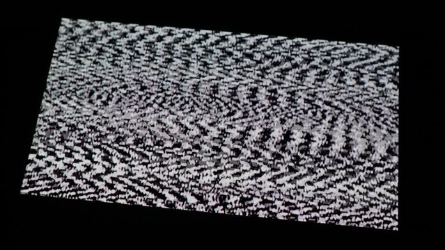 Vintage TV Static Noise Glitch Effect in axonometric projection