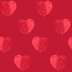 Beautiful vector background with red-pink hearts. Illustration for the design of printed materials on a romantic theme.
