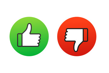 Like and dislike icon. Vector illustration