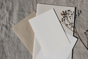 Christmas office supply. Holiday stationery. Blank greeting card, invitation and diary mockups....