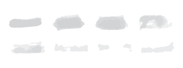 A set of gray monochrome marker brushes. Elements for creating an artistic design. Collection of vector brushes.