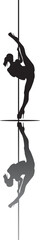 vector silhouette of a woman dancing pole dance