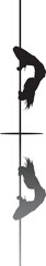 vector silhouette of a woman dancing pole dance