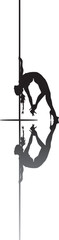 vector silhouette of a woman dancing pole dance