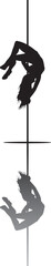 vector silhouette of a woman dancing pole dance