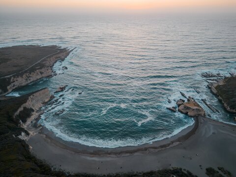 Rock formations on an ocean beach at Spooners Cove, Montana de Oro State Park, Los Osos, California