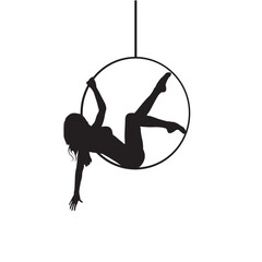 vector silhouette of a woman dancing pole dance