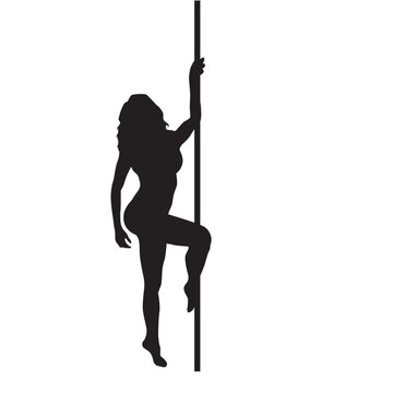 vector silhouette of a woman dancing pole dance