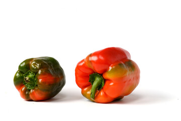 Isolated red paprika on white background