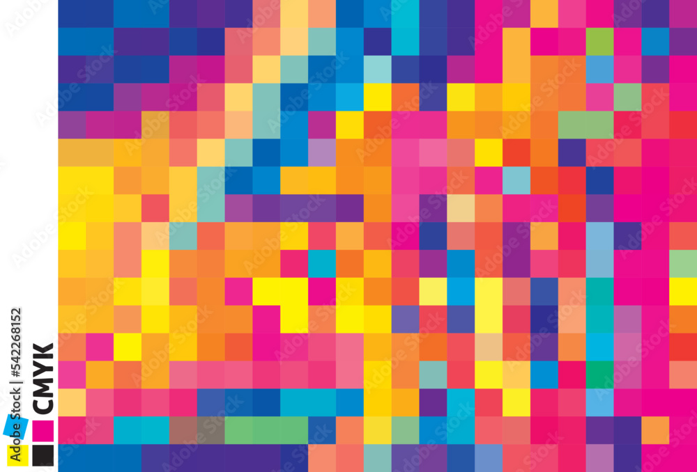Leinwandbilder Simple multicolor mosaic background with random colorful pixels. Vector pattern