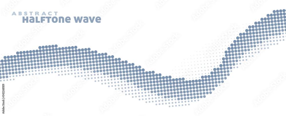 Aufkleber Abstract halftone bluish grey wave. Simple vector graphics