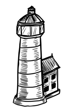 lighthouse vector illustration on white background