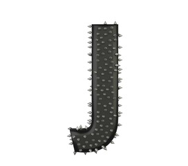 Spike Leather Themed Font  Letter J
