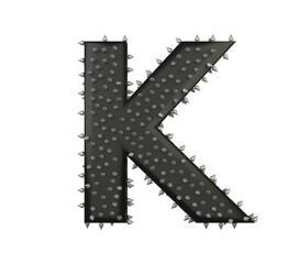 Spike Leather Themed Font  Letter K