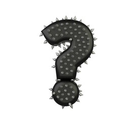Spike Leather Themed Font  Question Mark