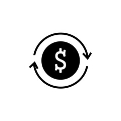 Cash Back vector icon flat design for web icon,