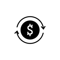Cash Back vector icon flat design for web icon,