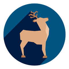 deer flat icon. blue deer icon in flat style. icon for christmas. for web browser.