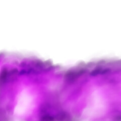 Realistic scary mystical  clouds fog in night Halloween. Purple  flows poisonous gas, dust and smoke effect.Vector set.