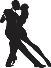 vector silhouette of a couple dancing ballroom dance